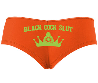 Black Cock Slut - Queen of Spades - Orange Boyshort