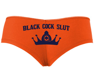 Black Cock Slut - Queen of Spades - Orange Boyshort