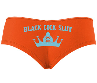 Black Cock Slut - Queen of Spades - Orange Boyshort