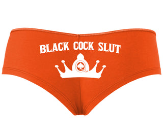 Black Cock Slut - Queen of Spades - Orange Boyshort