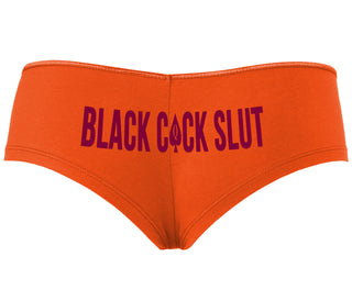 Black Cock Slut - Queen of Spades - Orange Boyshort