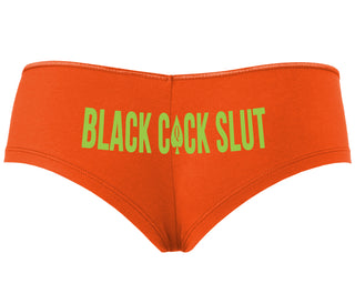 Black Cock Slut - Queen of Spades - Orange Boyshort