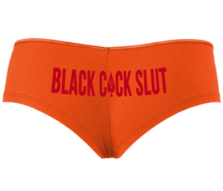 Black Cock Slut - Queen of Spades - Orange Boyshort