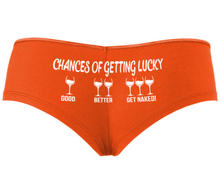 Chances Of Getting Lucky - More Wine - Orange Boyshort