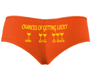 Chances Of Getting Lucky - More Wine - Orange Boyshort