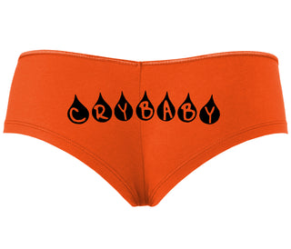 Crybaby Tear Design - Orange Boyshort