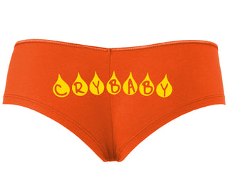Crybaby Tear Design - Orange Boyshort
