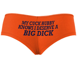 My Cuck Husband Knows I Deserve A Big Dick - Orange Boyshort