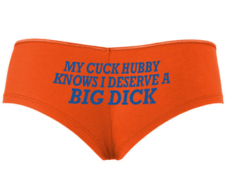 My Cuck Husband Knows I Deserve A Big Dick - Orange Boyshort