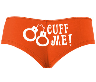 Cuff Me - Cute Handcuff Design - Orange Boyshort