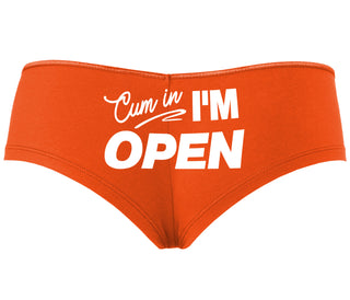 Cum In I'm Open - Orange Boyshort