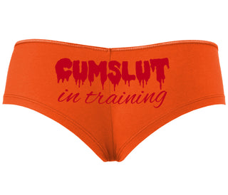 Cumslut in Training - Orange Boyshort