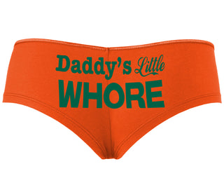 Daddys Little Whore - Orange Boyshort