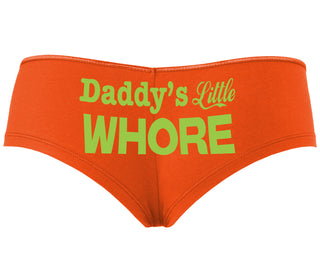 Daddys Little Whore - Orange Boyshort