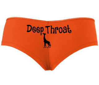 Deepthroat - Funny Giraffe Logo - Orange Boyshort