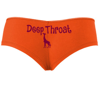 Deepthroat - Funny Giraffe Logo - Orange Boyshort