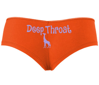 Deepthroat - Funny Giraffe Logo - Orange Boyshort
