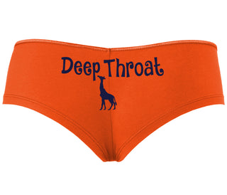 Deepthroat - Funny Giraffe Logo - Orange Boyshort