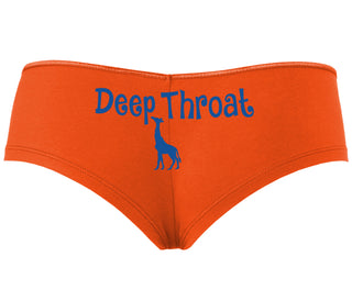 Deepthroat - Funny Giraffe Logo - Orange Boyshort
