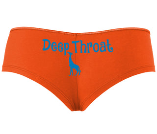 Deepthroat - Funny Giraffe Logo - Orange Boyshort