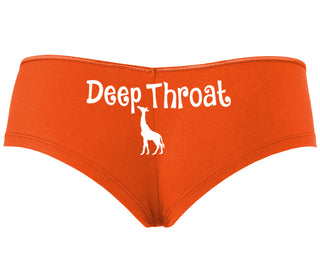 Deepthroat - Funny Giraffe Logo - Orange Boyshort