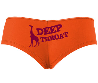 Deep throat - Giraffe Funny Logo - Orange Boyshort