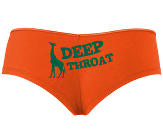 Deep throat - Giraffe Funny Logo - Orange Boyshort