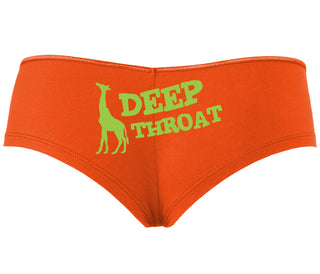 Deep throat - Giraffe Funny Logo - Orange Boyshort