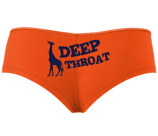Deep throat - Giraffe Funny Logo - Orange Boyshort
