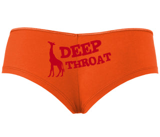 Deep throat - Giraffe Funny Logo - Orange Boyshort