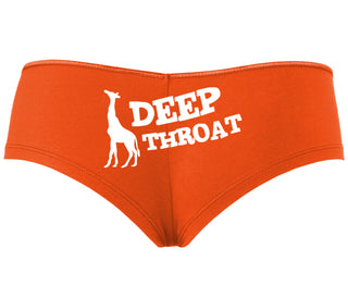 Deep throat - Giraffe Funny Logo - Orange Boyshort