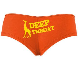 Deep throat - Giraffe Funny Logo - Orange Boyshort