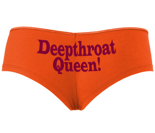 Deep throat Queen - Deepthroat Specialist - Orange Boyshort