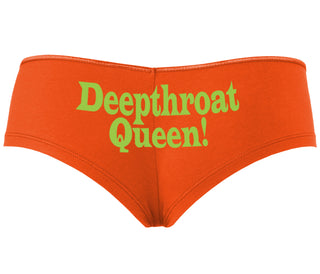 Deep throat Queen - Deepthroat Specialist - Orange Boyshort