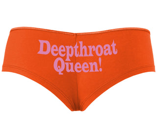 Deep throat Queen - Deepthroat Specialist - Orange Boyshort