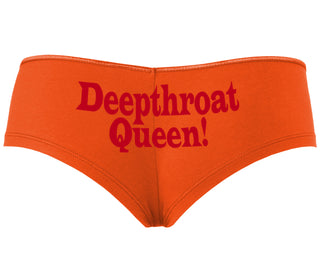 Deep throat Queen - Deepthroat Specialist - Orange Boyshort