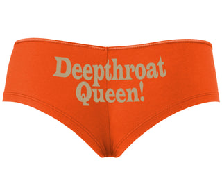 Deep throat Queen - Deepthroat Specialist - Orange Boyshort