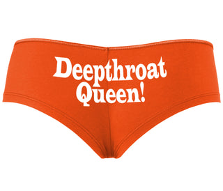 Deep throat Queen - Deepthroat Specialist - Orange Boyshort