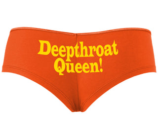 Deep throat Queen - Deepthroat Specialist - Orange Boyshort