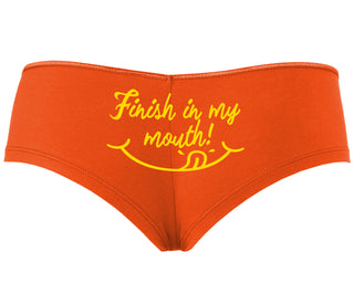 Finish In My Mouth - Orange Boyshort