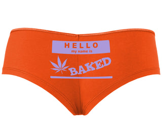 Hello My Name Is Baked - Orange Boyshort