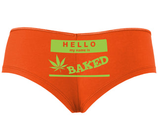 Hello My Name Is Baked - Orange Boyshort