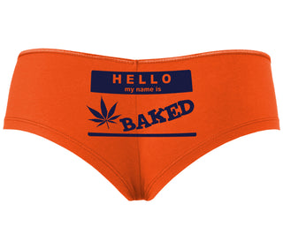 Hello My Name Is Baked - Orange Boyshort