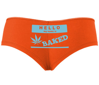 Hello My Name Is Baked - Orange Boyshort