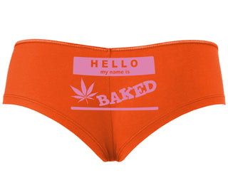 Hello My Name Is Baked - Orange Boyshort