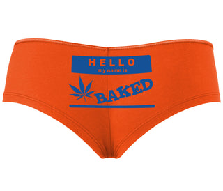 Hello My Name Is Baked - Orange Boyshort