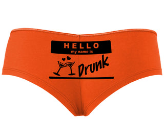 Hello My Name Is Drunk - Orange Boyshort