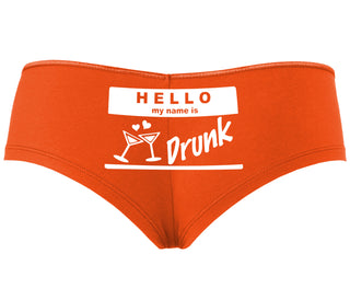 Hello My Name Is Drunk - Orange Boyshort