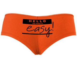 Hello My Name Is Easy - Orange Boyshort
