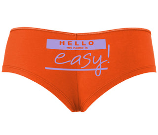 Hello My Name Is Easy - Orange Boyshort
